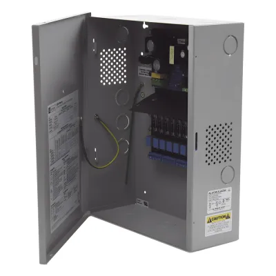 Fuente de Poder con Respaldo, 12 o 24 Vcc, 4 A, 48 W, 8 Salidas, Para Control de Acceso, Entrada 115 Vca