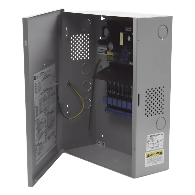 Fuente de Poder con Respaldo, 12 o 24 Vcc, 4 A, 48 W, 8 Salidas, Para Control de Acceso, Entrada 115 Vca
