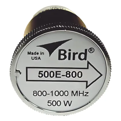 Elemento de 500 Watt en Línea 7/8" para Wattmetro BIRD 43 en Rango de Frecuencia de 800 a 1000 MHz.