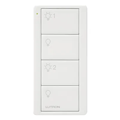 Control remoto inalámbrico Pico de 4 botones para encender y apagar 2 grupos de luces, batería de 10 años, para Caseta Wireless, RA2 Select, RadioRA y HomeWorks
