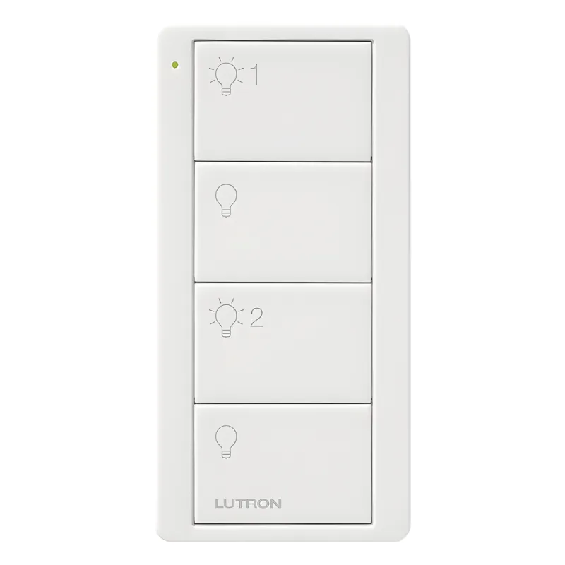 Control remoto inalámbrico Pico de 4 botones para encender y apagar 2 grupos de luces, batería de 10 años, para Caseta Wireless, RA2 Select, RadioRA y HomeWorks