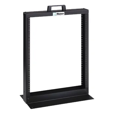 Rack de Dos Postes Estándar de 19 in, Rieles Numerados y Roscados #12-24, Fabricado en Aluminio, 13 Unidades de Rack, Color Negro