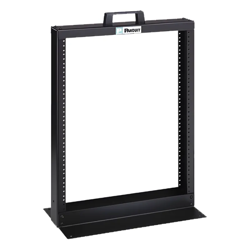 Rack de Dos Postes Estándar de 19 in, Rieles Numerados y Roscados #12-24, Fabricado en Aluminio, 13 Unidades de Rack, Color Negro
