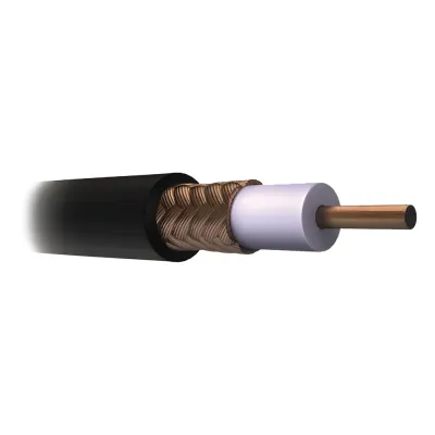Cable Coaxial RG11/U, 305 Metros (1000 Pies), Bobina de 305 Metros (1000 Pies) Color Negro, AWG 14 Aislamiento Espumado, Blindaje de Aluminio al 60%, Aplicación Intemperie para Video Vigilancia