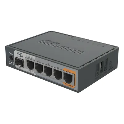 (hEX S) Router Dual Core, 5 puertos Gigabit, 1 Puerto SFP, PoE in, PoE Out