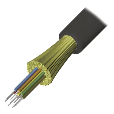 Cable de Fibra Óptica de 4 Hilos, Interior/Exterior, Loose Tube, No Conductiva (Dieléctrica), LS0H, Monomodo OS1/OS2 9/125, 1 Metro (3.28 Pies)