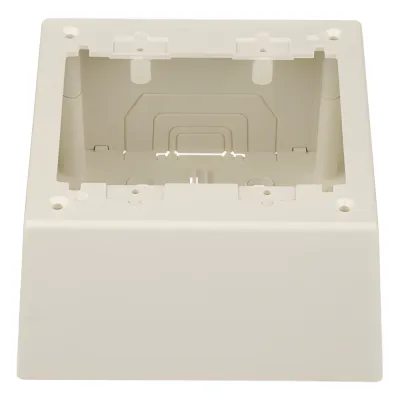 Caja de Pared Superficial Doble, con Divisor Opcional, Uso Universal con Placas de Pared, Color Blanco Mate