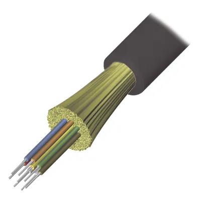Cable de Fibra Óptica de 6 Hilos, Interior/Exterior, Tight Buffer, No Conductiva (Dieléctrica), LS0H, Multimodo OM4 50/125 Optimizada, 1 Metro (3.28 Pies)