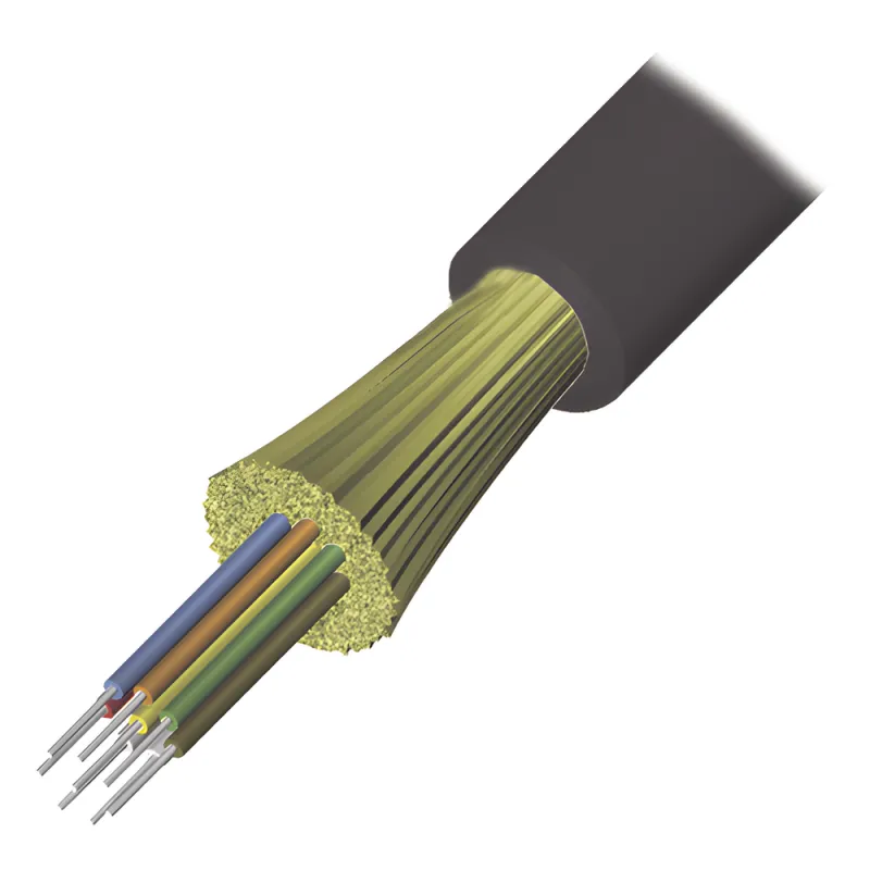 Cable de Fibra Óptica de 6 Hilos, Interior/Exterior, Tight Buffer, No Conductiva (Dieléctrica), LS0H, Multimodo OM4 50/125 Optimizada, 1 Metro (3.28 Pies)