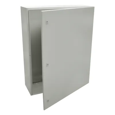 Gabinete de Acero IP66 Uso en Intemperie (800 x 1200 x 400 mm) con Placa Trasera Interior Metálica y Compuerta Inferior Atornillable (Incluye Chapa y Llave).