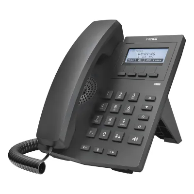 Teléfono IP empresarial para 2 lineas SIP con pantalla LCD 128 x 48 Px y conferencia de 3 vías, PoE