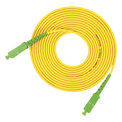 Jumper de Fibra Óptica Monomodo SC/APC-SC/APC Simplex, Color Amarillo, 3 Metros (9.84 Pies)