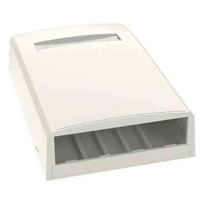Caja de Montaje en Superficie, Para 4 Módulos Mini-Com, Color Blanco Mate