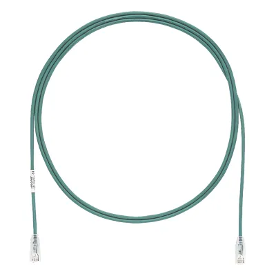 Cable de Parcheo TX6, UTP Cat6, Diámetro Reducido (28AWG), Color Verde, 3.05 Metros (10 Pies)