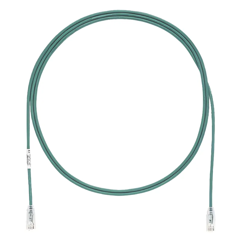 Cable de Parcheo TX6, UTP Cat6, Diámetro Reducido (28AWG), Color Verde, 3.05 Metros (10 Pies)