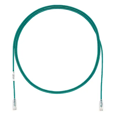 Cable de Parcheo TX6, UTP Cat6, Diámetro Reducido (28AWG), Color Verde, 0.3 Metros (1 Pie)