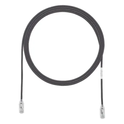 Cable de Parcheo TX6, UTP Cat6, Diámetro Reducido (28AWG), Color Negro, 0.91 Metros (3 Pies)