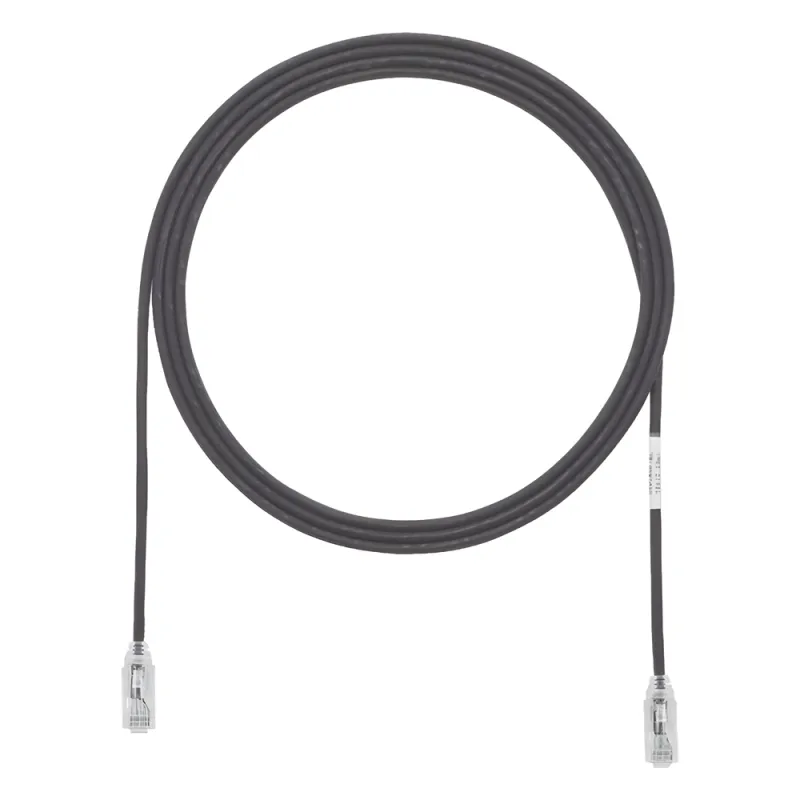 Cable de Parcheo TX6, UTP Cat6, Diámetro Reducido (28AWG), Color Negro, 0.91 Metros (3 Pies)
