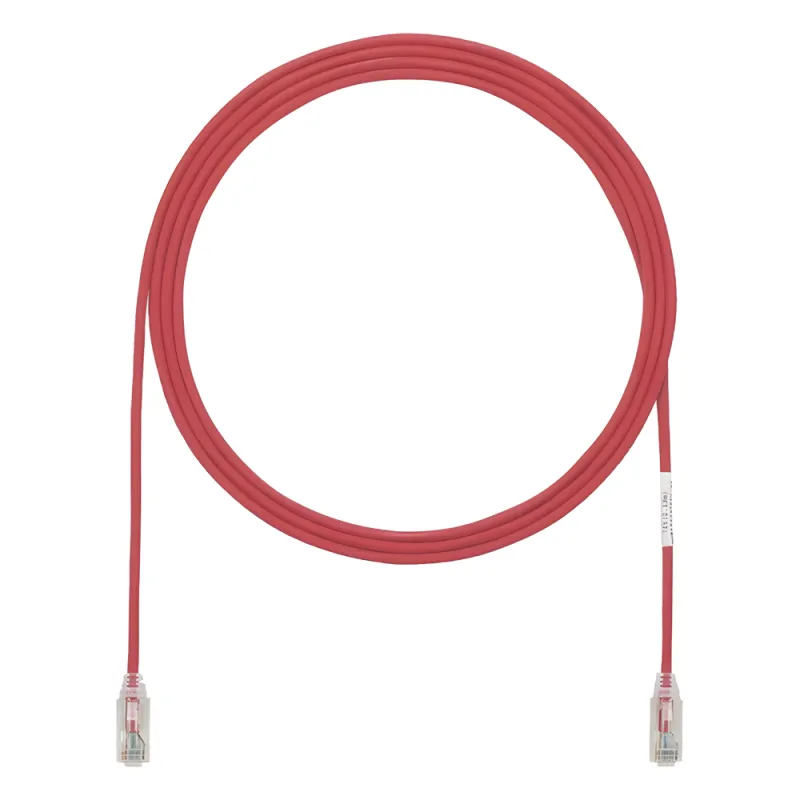 Cable de Parcheo TX6, UTP Cat6, Diámetro Reducido (28AWG), Color Rojo, 1.52 Metros (5 Pies)