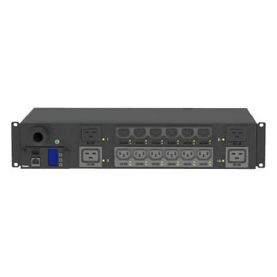 PDU G5 Monitoreable y Switchable (MS) para Distribución de Energía, Enchufe de Entrada NEMA L6-30P, Con 12 Salidas C13 y 4 Salidas C19, Horizontal 19in, 208 Vca, 30 Amp, 2UR