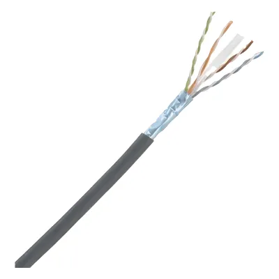 Bobina de Cable Blindado F/UTP de 4 Pares, Cat6A, Soporte de Aplicaciones 10GBase-T, LSZH (Libre de Gases Tóxicos), Color Negro, Para Interior, 305 Metros (1000 Pies)