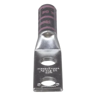 Zapata de compresión LCC1/0-38DW-X para cal. 1/0 Awg, Doble barreno para tornillo prisionero de 3/8, 1 Pz