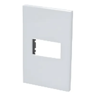 Placa de policarbonato con base de acero para 1 módulo 1/3 color blanco.