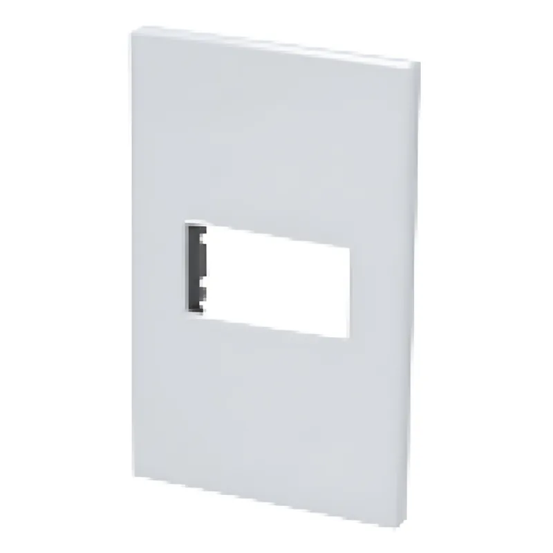 Placa de policarbonato con base de acero para 1 módulo 1/3 color blanco.
