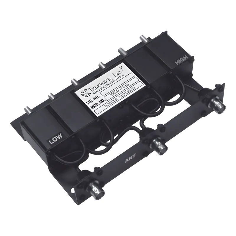 Duplexer Compacto Móvil, 806-869 MHz, 5/10 MHz Sep., 50 Watt, 70 dB, Rechazo de Banda,
