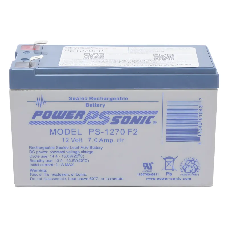 Batería 12V, 7AH, Para Respaldo, Tecnologías AGM/VRLA, 5 Años Vida Útil, Terminales F2, Reconocida UL