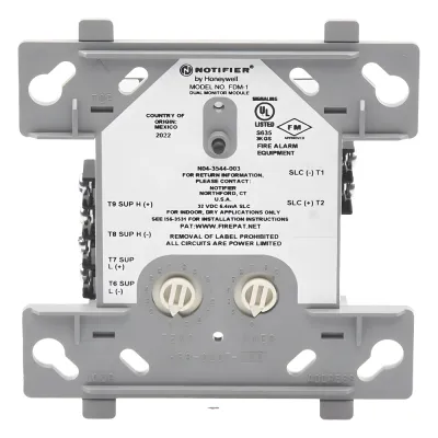 Módulo monitor dual direccionable con dos circuitos IDC Clase B independientes y direccionamiento consecutivo automático