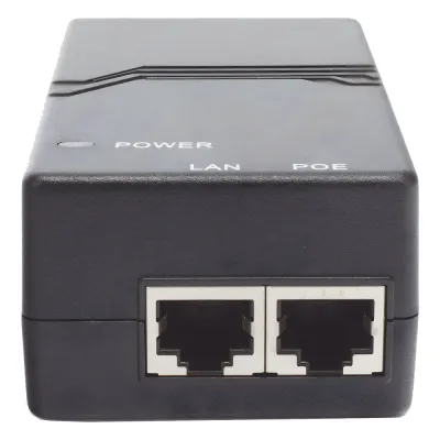 Inyector PoE / 802.3af 15W (50V 0.3A) / 2 Puertos Gigabit / Entrada Universal 100-240V AC / Conector IEC 60320 C5 / Detección Inteligente PD