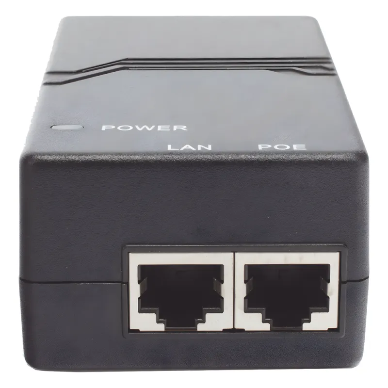 Inyector PoE / 802.3af 15W (50V 0.3A) / 2 Puertos Gigabit / Entrada Universal 100-240V AC / Conector IEC 60320 C5 / Detección Inteligente PD