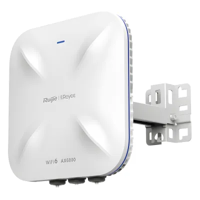 Punto de Acceso Mesh Wi-Fi 6 Industrial para Exterior Omnidireccional 5.95Gbps, MU-MIMO 4x4, 360°, Filtros Anti Interferencia y Auto Optimización con IA, puerto eth 2.5G y SFP