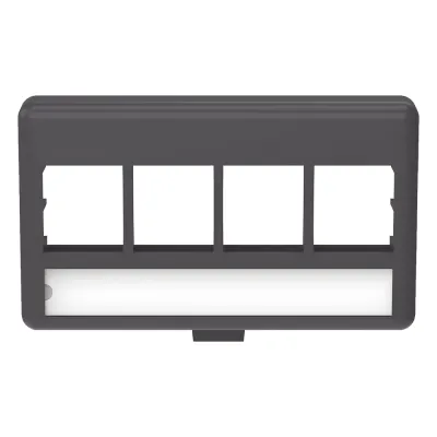 Placa de Mobiliario NetKey Modular Estándar, Salidas Para 4 Puertos Keystone, Color Negro
