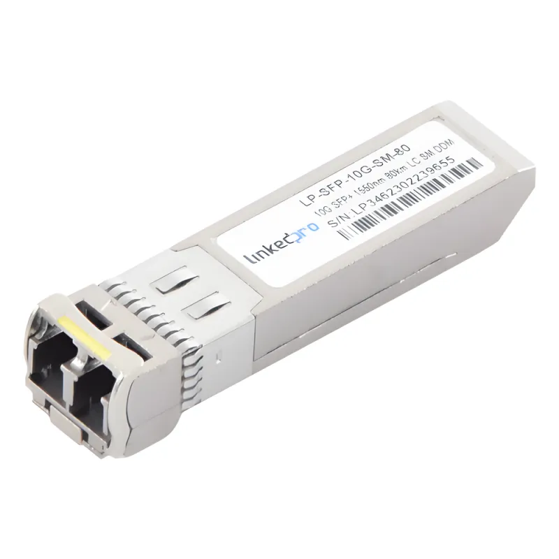 Transceptor Óptico SFP+ (Mini-Gbic) / Monomodo 1550 nm / 10 Gbps / 10GBASE-ZR / Conectores LC/UPC Dúplex / DDM / Hasta 80 km
