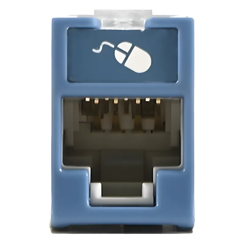 Jack Ultramax Cat5e, UTP, Montaje Híbrido en Placa de Pared (Plano y Angulado), Color Azul, Punch Down
