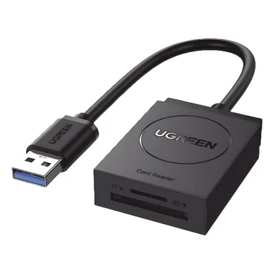 Lector de tarjetas USB-A 3.0 a MicroSD (TF) / SD | 5Gbps | Soporta hasta 2TB | Soporta Windows/Mac OS/Linux/Android | Lectura de Tarjetas Simultánea | No Requiere Controlador | Cable de 15cm.
