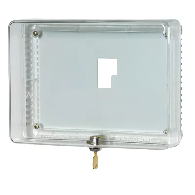 Guarda antimanipulación para termostato de pared, cubierta transparente, tamaño grande, montaje vertical u horizontal con cerradura de llave