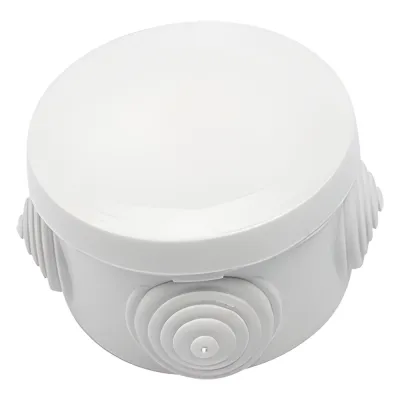 Caja Derivación-Conexión de Plástico Circular con 4 Glándulas de Goma (70 diámetro X 48 alto mm). Para Instalaciones Comerciales, Residenciales e Industriales. Cerrado a Presión.