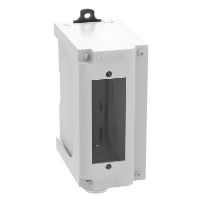 Panel de Parcheo Modular para Fibra Óptica, de Instalación en Riel DIN Estándar de 35 mm (1.38 pulgadas), Acepta Una Placa Acopladora FAP, Color Gris