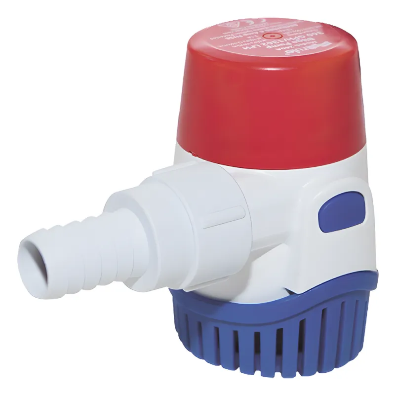 Bomba Sumergible de Achique Marina Rule 360 GPH / 12 Vcd / Ejes de Acero Inoxidable Sumergibles / Base de Filtro con Cierre a Presión / Protección Térmica TCO Integrada / Protección Contra Ignición / Certificada CE e ISO