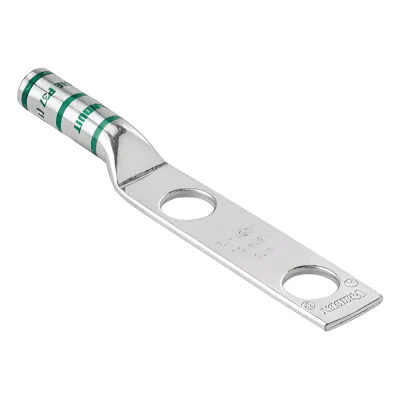 Zapata de compresión LCC6-12W-L para cal. 6 Awg, Doble barreno para tornillo prisionero de 1/2, Espaciado de orificio 44.5mm, 1 Pz