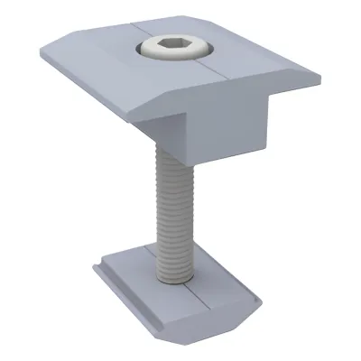 Sujetador Intermedio 30 mm para montaje de paneles solares en riel 5 Y 8