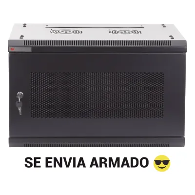 Gabinete PRECISION, Con Puerta de Cristal Templado, de 19in, 9UR, 450mm de Profundidad, Color Negro