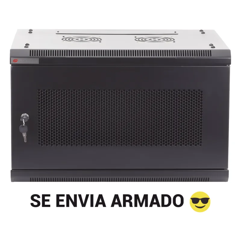 Gabinete PRECISION, Con Puerta de Cristal Templado, de 19in, 9UR, 450mm de Profundidad, Color Negro