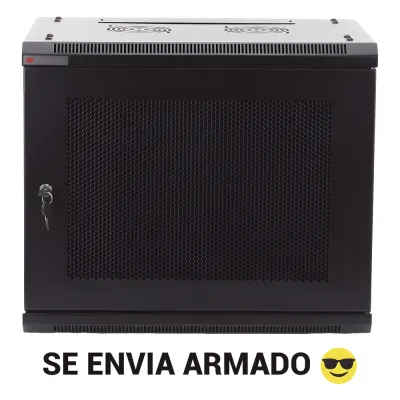Gabinete PRECISION, Con Puerta Perforada, de 19in, 9UR, 450mm de Profundidad, Color Negro