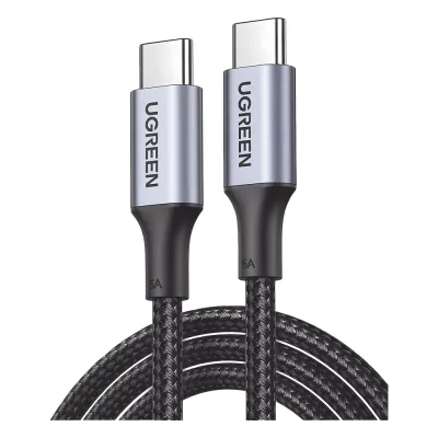 Cable USB-C a USB-C | 3 Metros | Carga Rápida de hasta 100W | Transferencia de datos 480 Mbps | PD3.0 | QC4.0/3.0/2.0 | FPC | AFC | Protección Integrada| Caja de Aluminio | Nylon Trenzado | Amplia Compatibilidad | Color Negro.