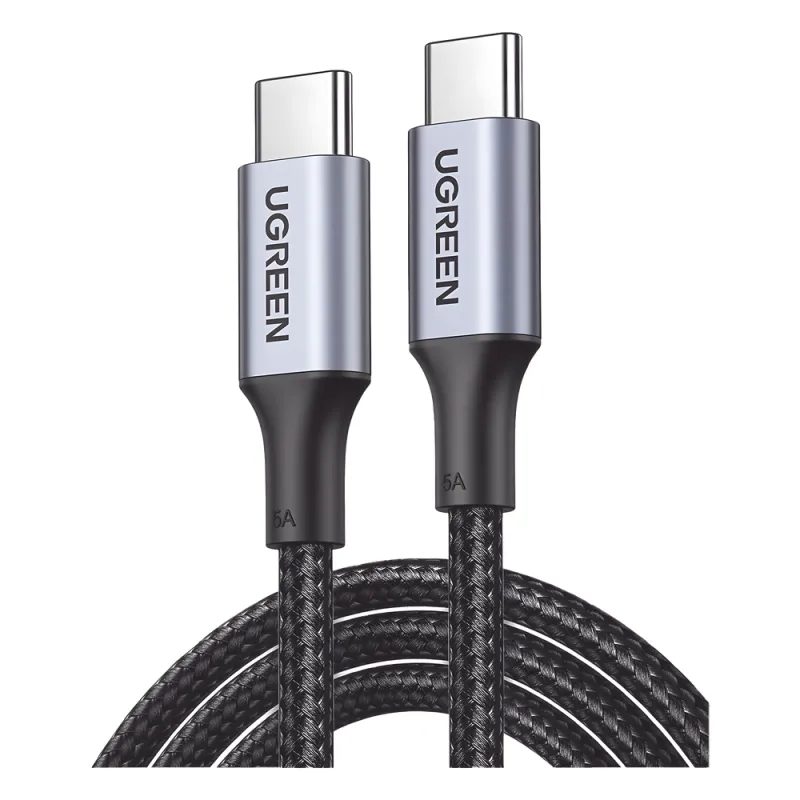 Cable USB-C a USB-C | 3 Metros | Carga Rápida de hasta 100W | Transferencia de datos 480 Mbps | PD3.0 | QC4.0/3.0/2.0 | FPC | AFC | Protección Integrada| Caja de Aluminio | Nylon Trenzado | Amplia Compatibilidad | Color Negro.