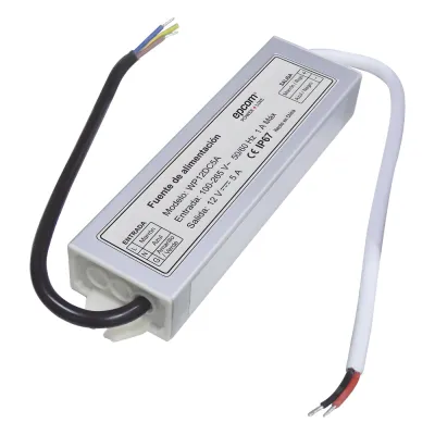 Fuente 12 V / 5 Amperes / Waterproof / Intemperie grado IP67